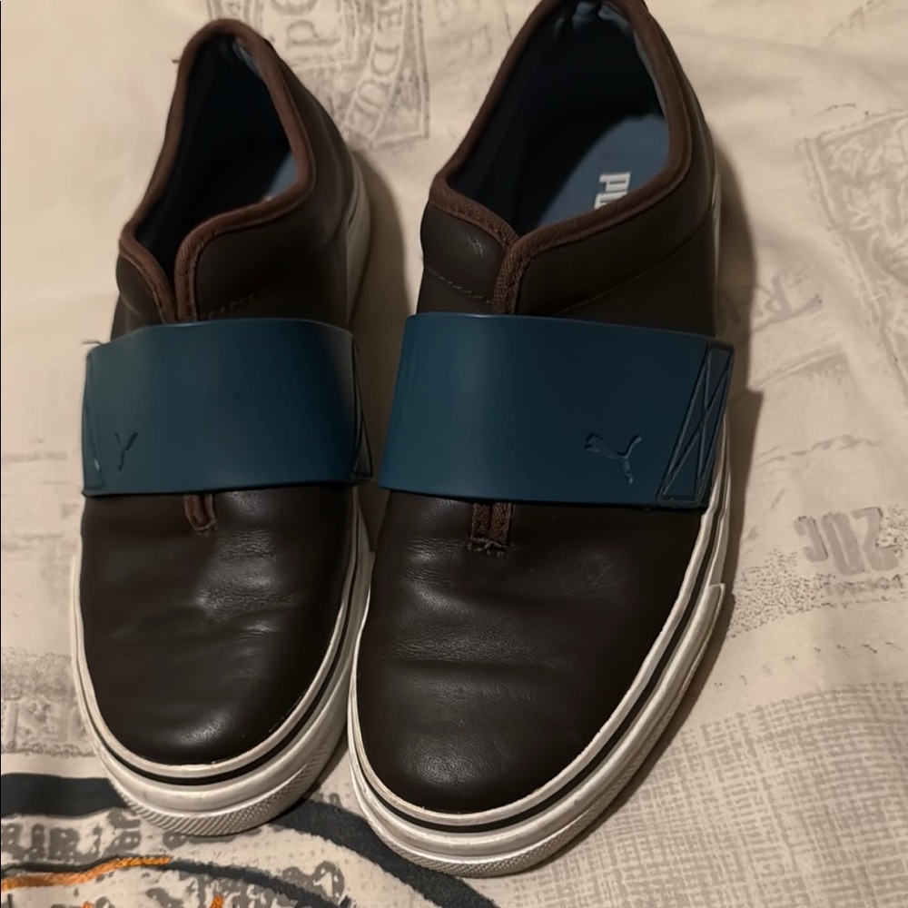 Puma Brown and Blue Sneakers Casual Style